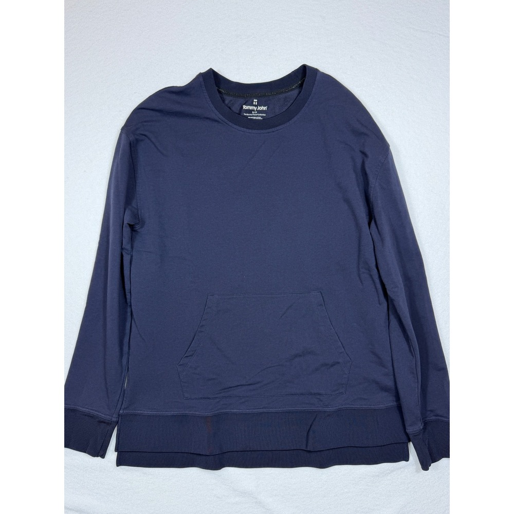 Tommy John Navy Blue Go Anywhere Collection Crewneck Sweatshirt Small Pocket